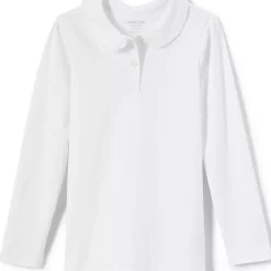 Girls Long Sleeve Ruffled Peter Pan Collar Knit Shirt