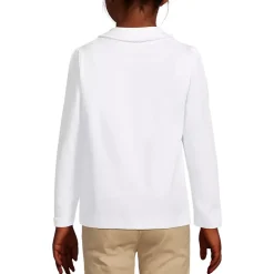 Girls Long Sleeve Ruffled Peter Pan Collar Knit Shirt