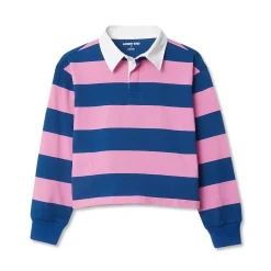 Girls Long Sleeve Stripe Rugby Shirt