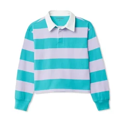 Girls Long Sleeve Stripe Rugby Shirt