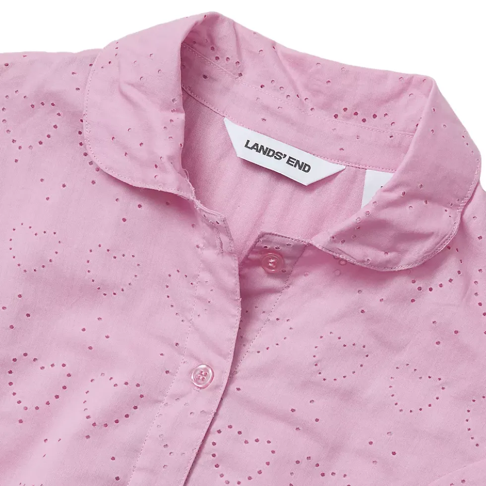 Girls Long Sleeve Woven Hearts Top