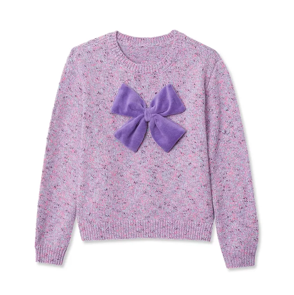 Girls Meet and Greet Bow Knit Sweater