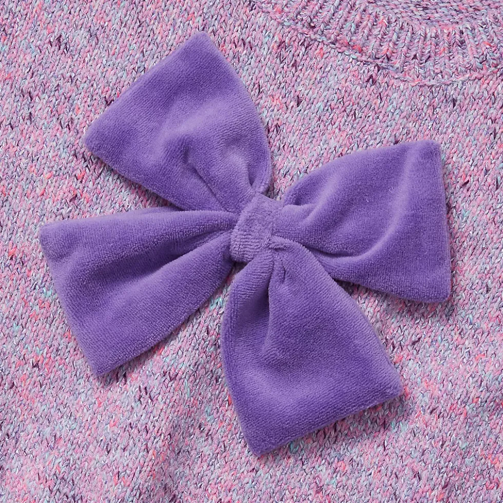 Girls Meet and Greet Bow Knit Sweater
