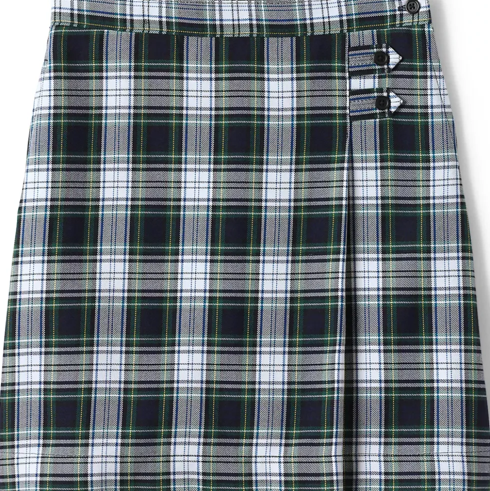 Girls Plaid A-line Skirt Below the Knee