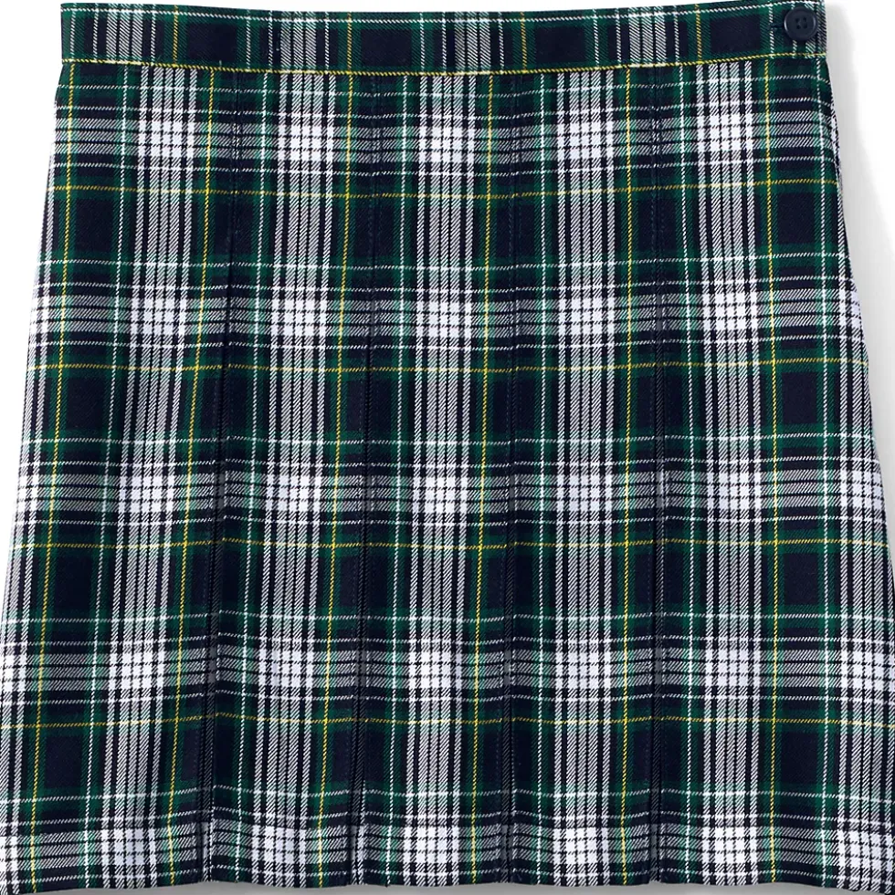 Girls Plaid Box Pleat Skirt Top of the Knee