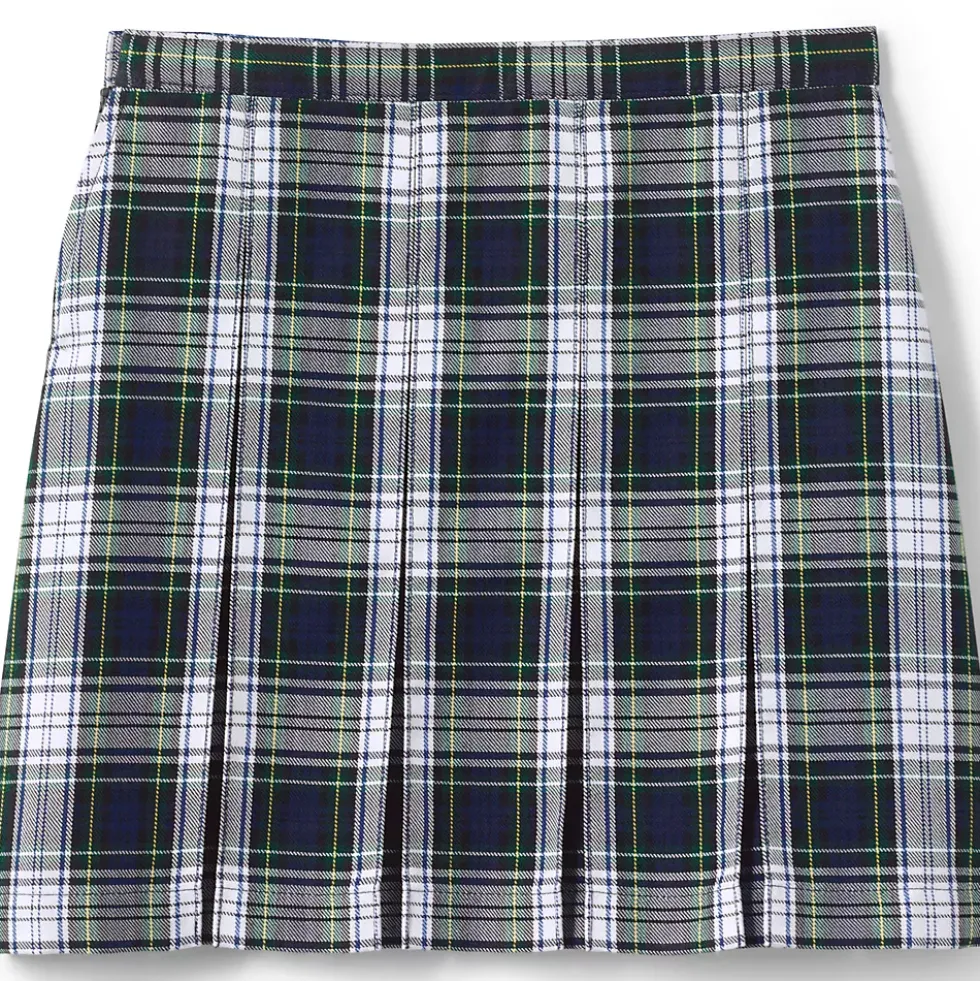 Girls Plaid Box Pleat Skirt Top of the Knee