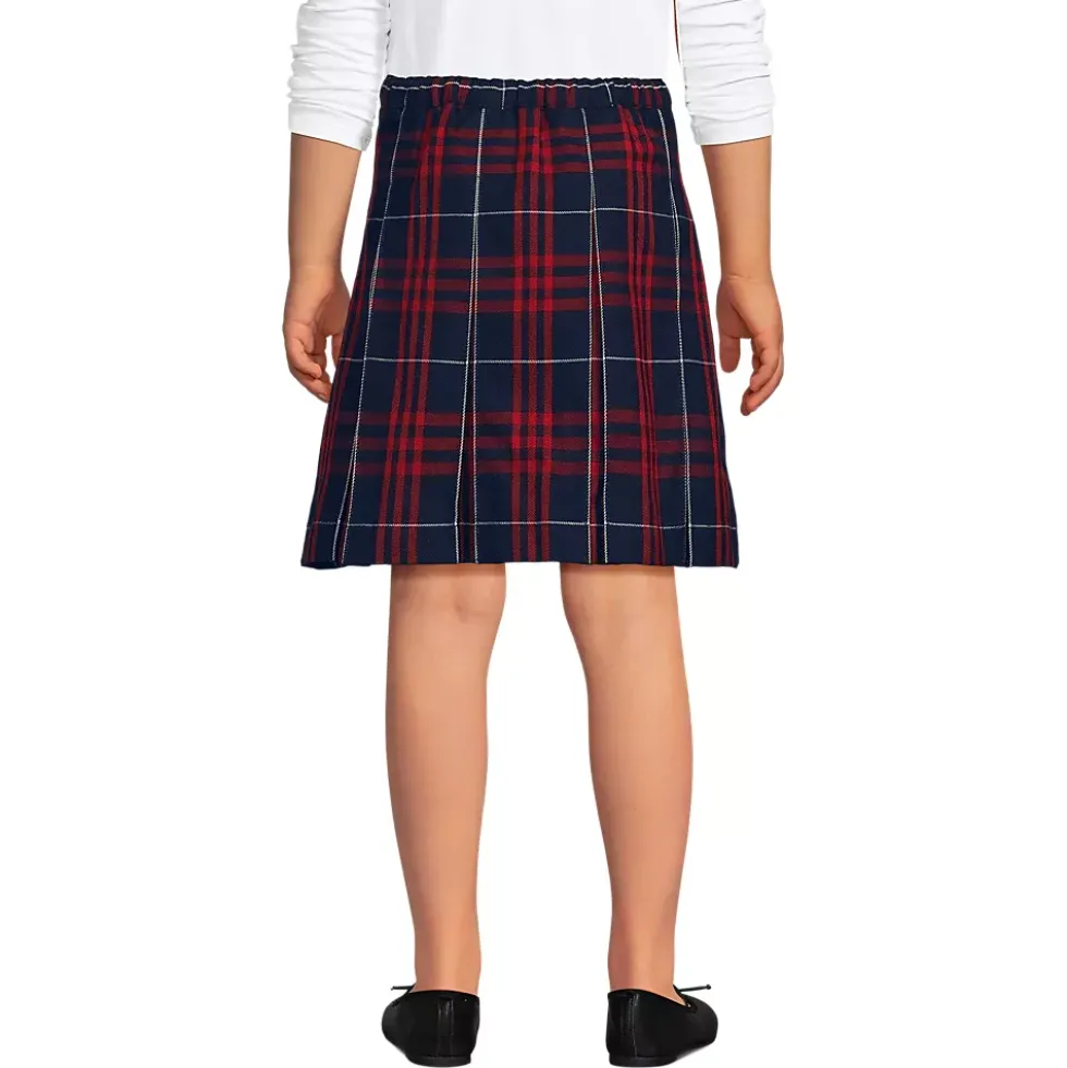 Girls Plaid Box Pleat Skirt Top of the Knee