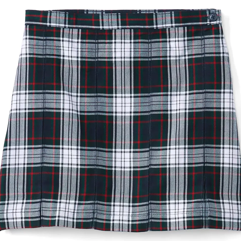 Girls Plaid Box Pleat Skirt Top of the Knee