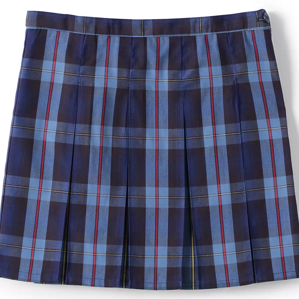 Girls Plaid Box Pleat Skirt Top of the Knee