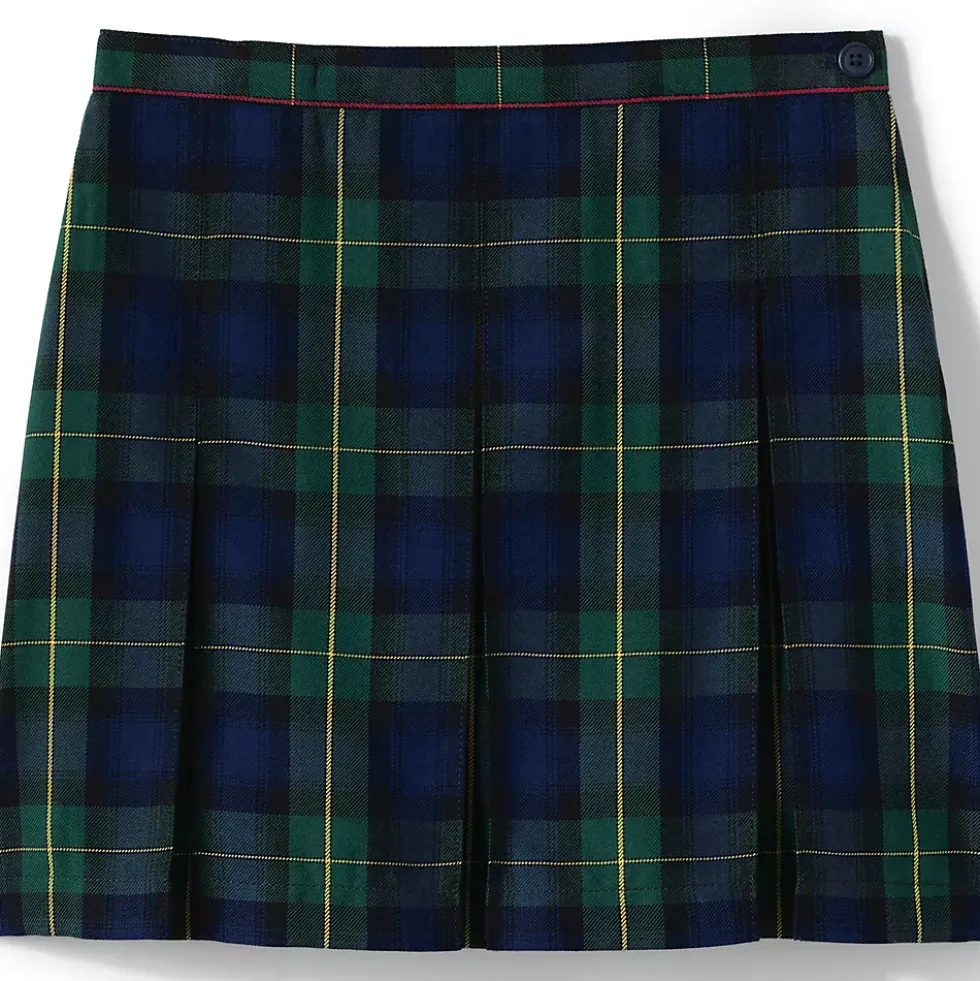 Girls Plaid Box Pleat Skirt Top of the Knee