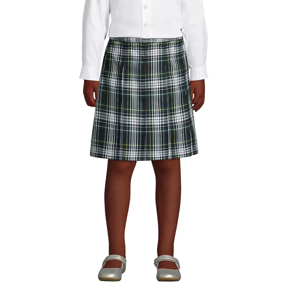 Girls Plaid Box Pleat Skirt Top of the Knee