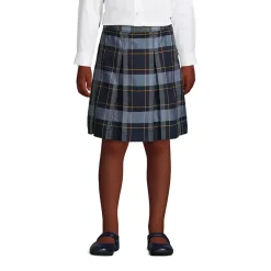 Girls Plaid Box Pleat Skirt Top of the Knee