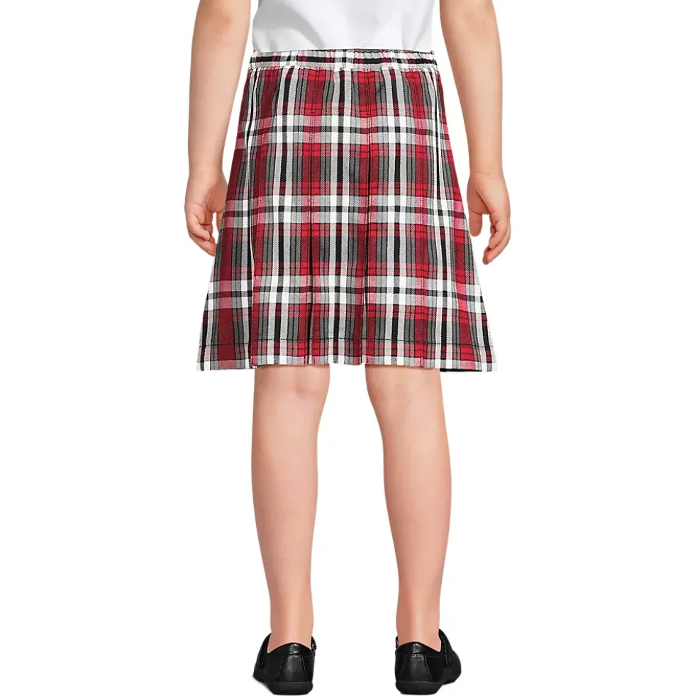 Girls Plaid Box Pleat Skirt Top of the Knee
