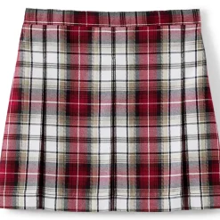 Girls Plaid Box Pleat Skirt Top of the Knee