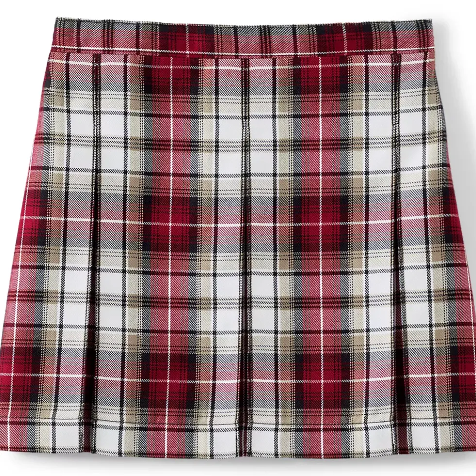 Girls Plaid Box Pleat Skirt Top of the Knee