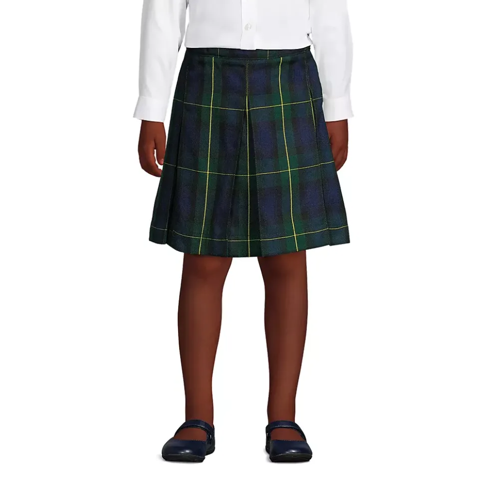 Girls Plaid Box Pleat Skirt Top of the Knee