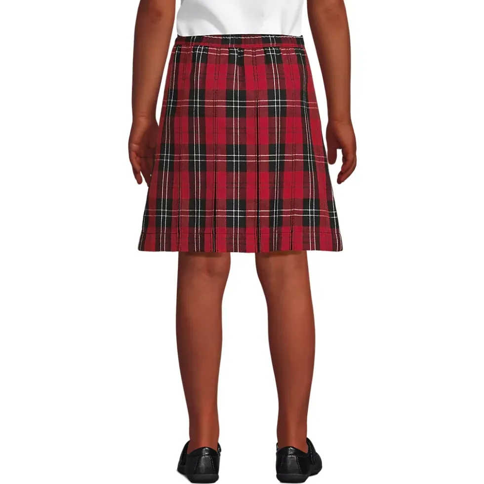 Girls Plaid Box Pleat Skirt Top of the Knee