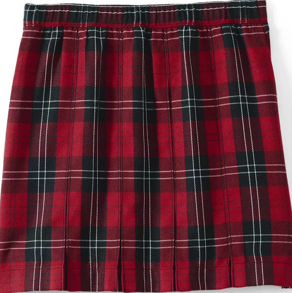 Girls Plaid Box Pleat Skirt Top of the Knee