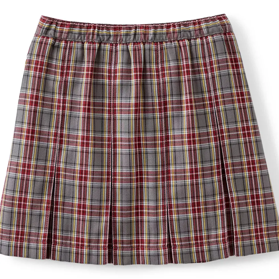 Girls Plaid Box Pleat Skirt Top of the Knee