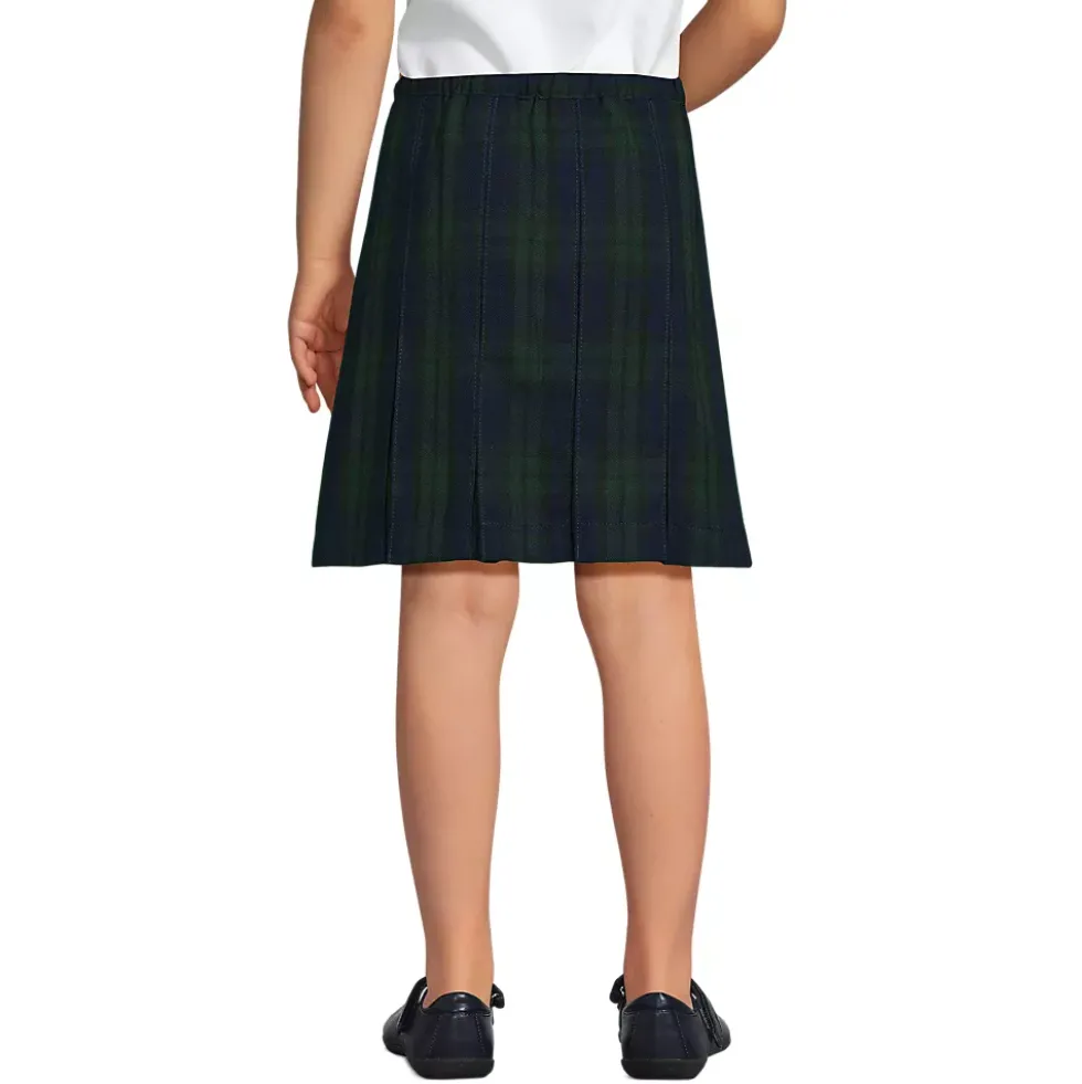 Girls Plaid Box Pleat Skirt Top of the Knee