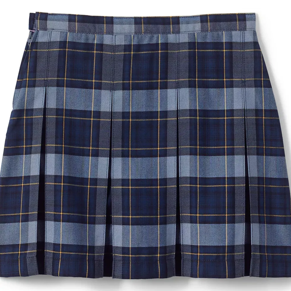 Girls Plaid Box Pleat Skirt Top of the Knee