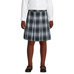 Girls Plaid Box Pleat Skirt Top of the Knee