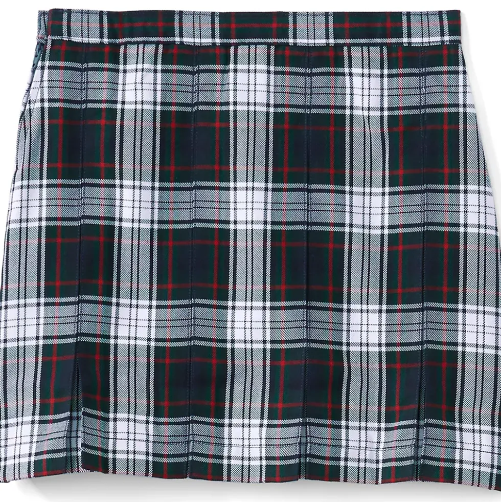 Girls Plaid Box Pleat Skirt Top of the Knee