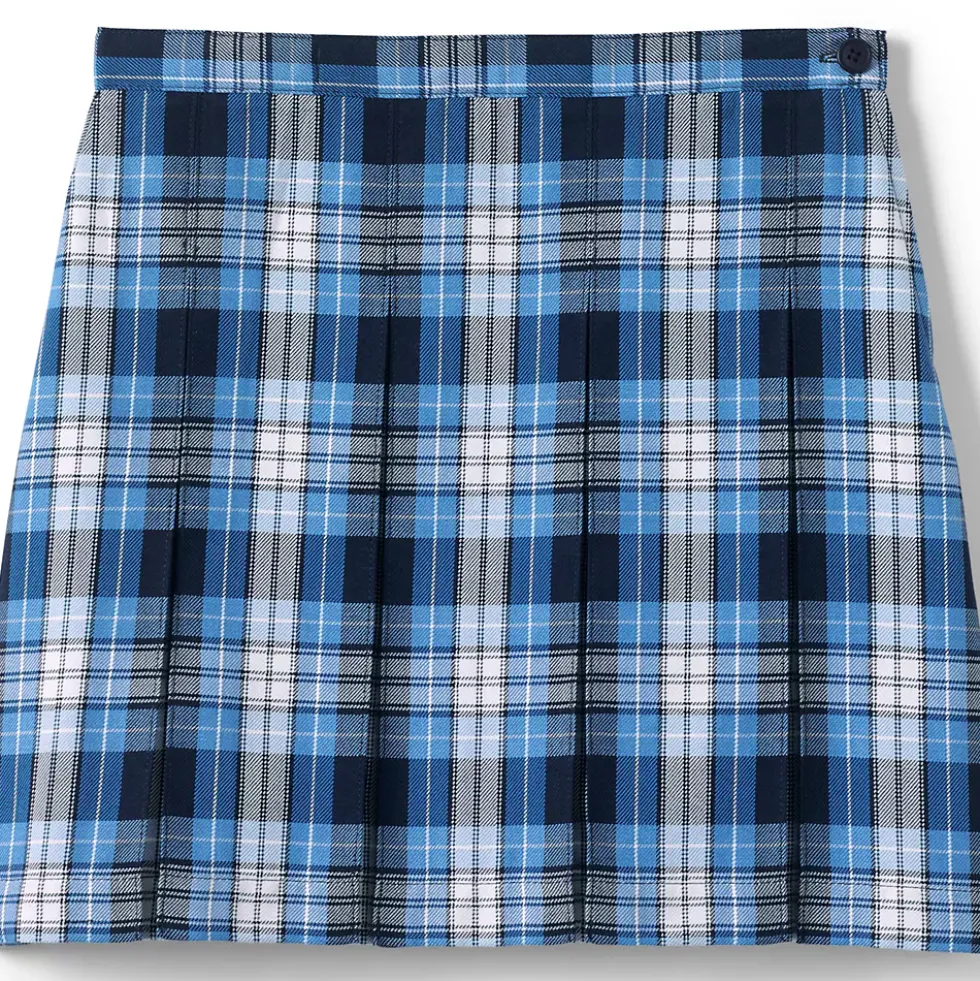 Girls Plaid Box Pleat Skirt Top of the Knee