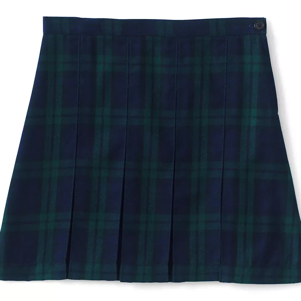 Girls Plaid Box Pleat Skirt Top of the Knee