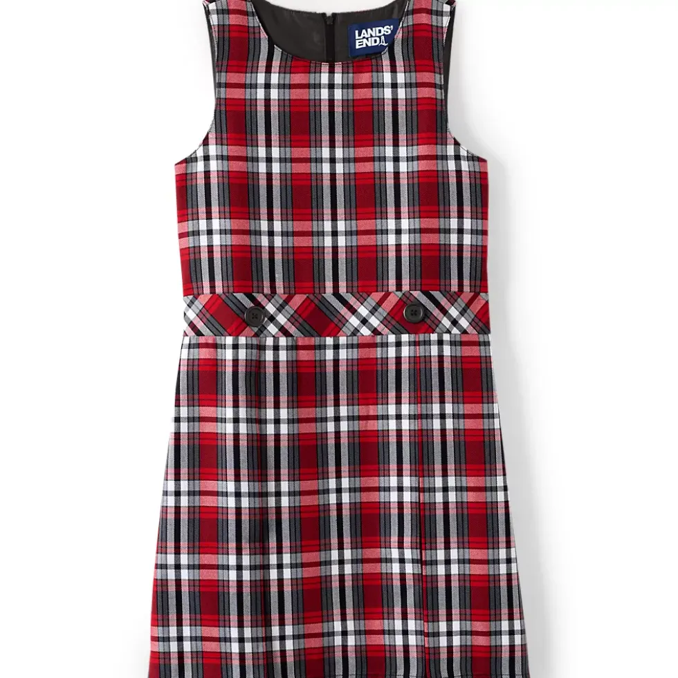 Girls Plaid Jumper Top of Knee