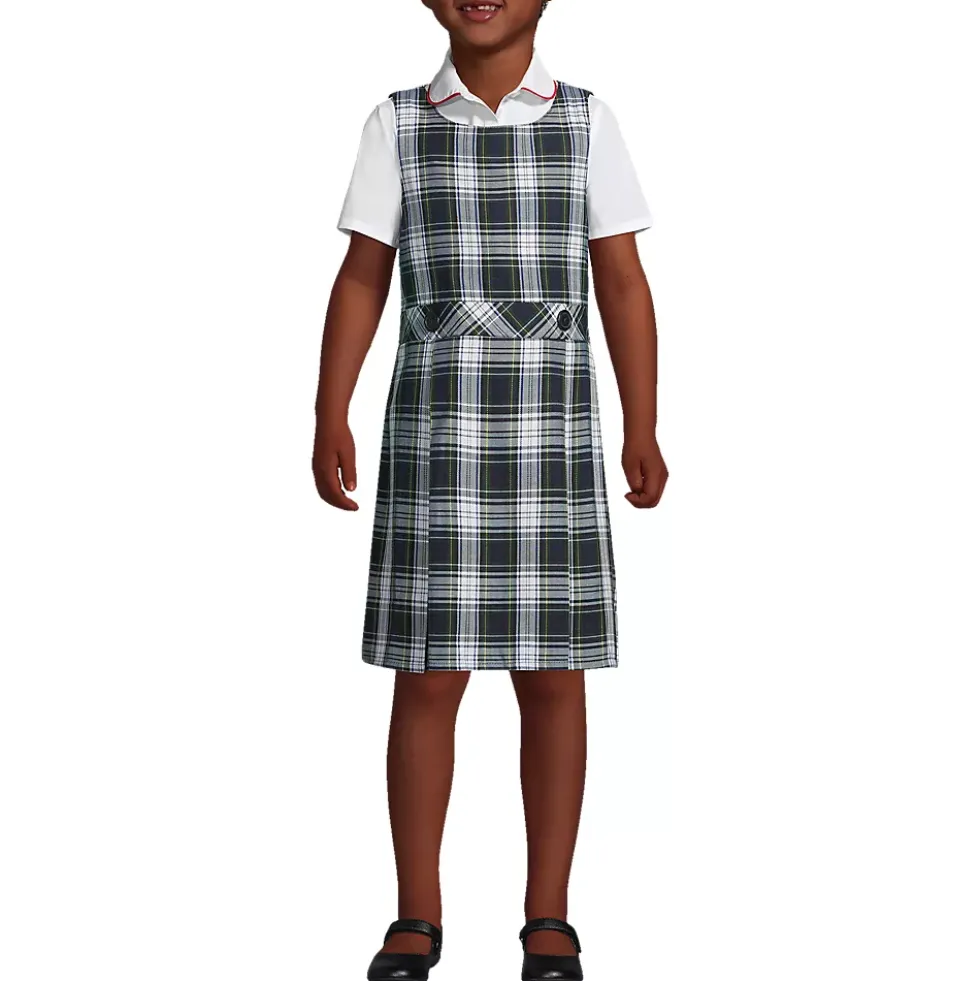 Girls Plaid Jumper Top of Knee