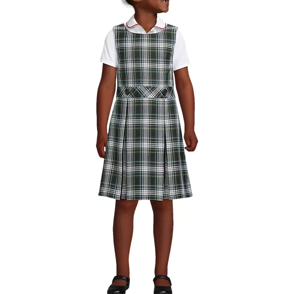 Girls Plaid Jumper Top of Knee