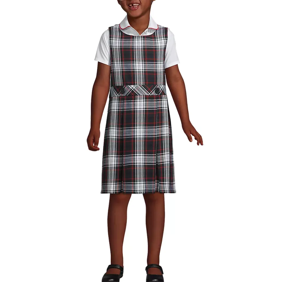 Girls Plaid Jumper Top of Knee