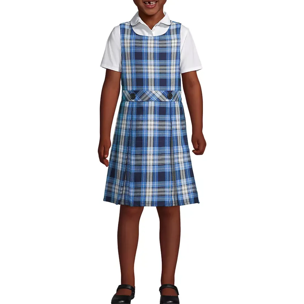 Girls Plaid Jumper Top of Knee