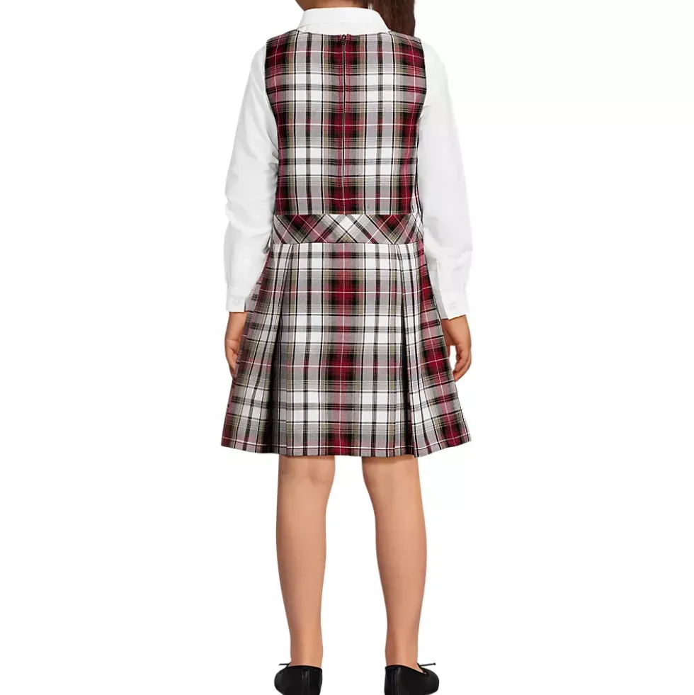 Girls Plaid Jumper Top of Knee