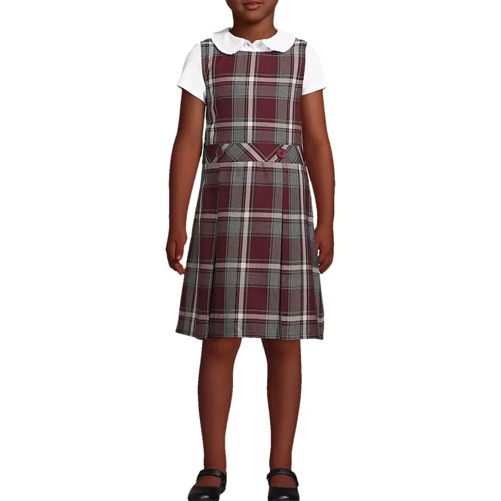 Girls Plaid Jumper Top of Knee