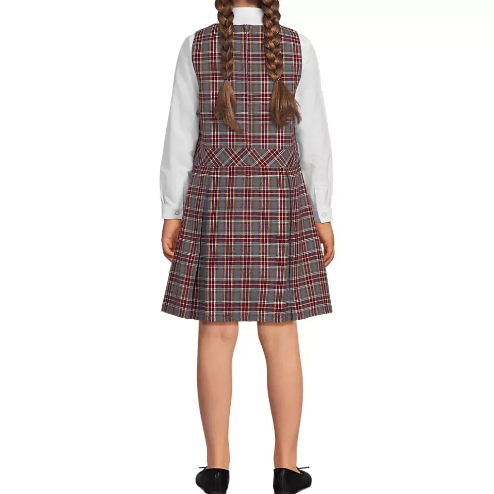Girls Plaid Jumper Top of Knee