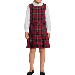 Girls Plaid Jumper Top of Knee