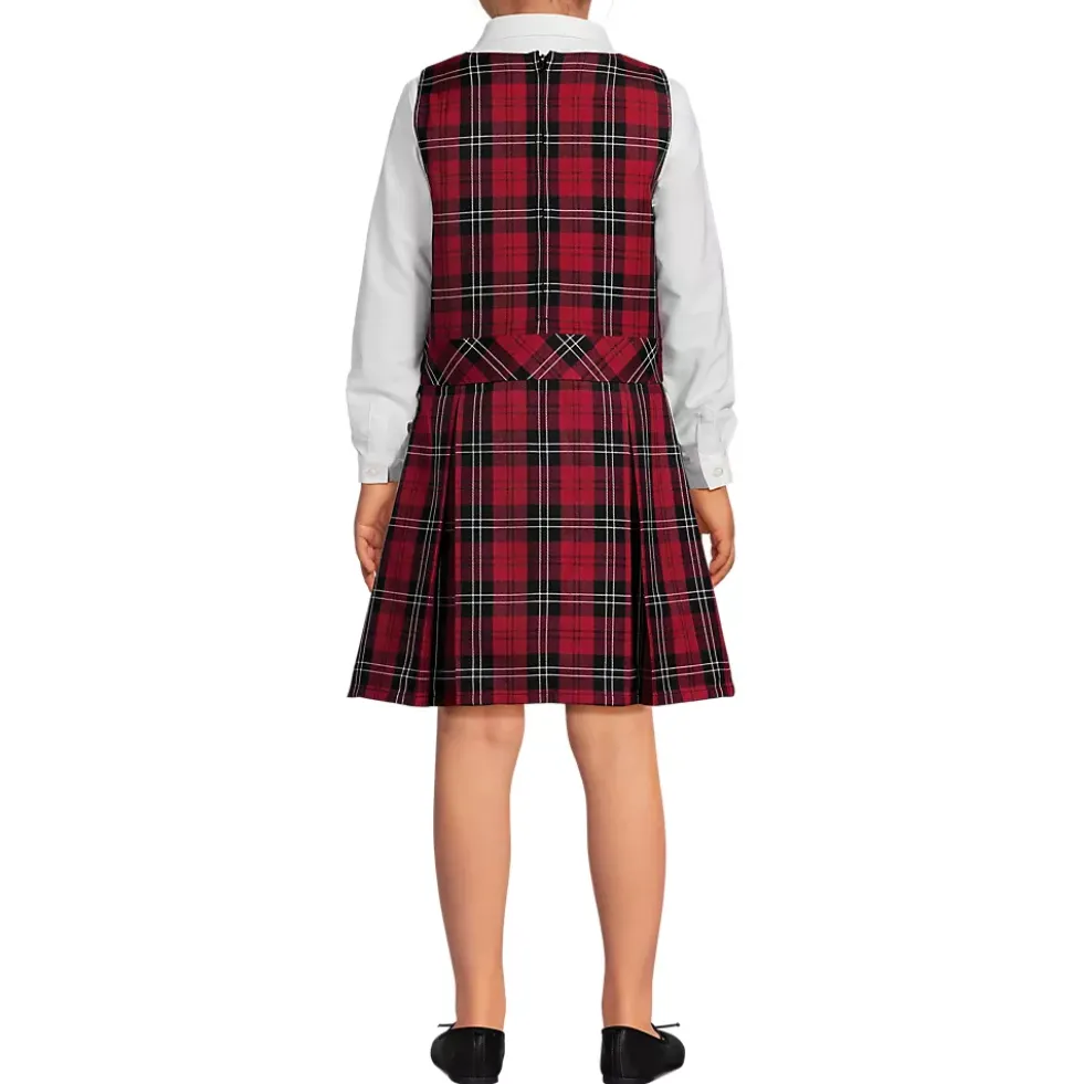 Girls Plaid Jumper Top of Knee