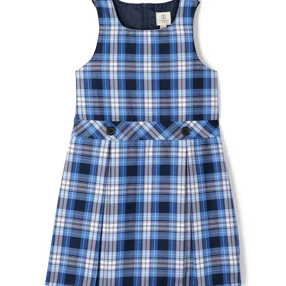 Girls Plaid Jumper Top of Knee