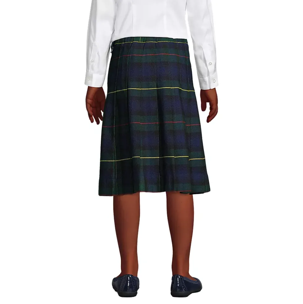 Girls Plaid Pleated Skirt Below the Knee