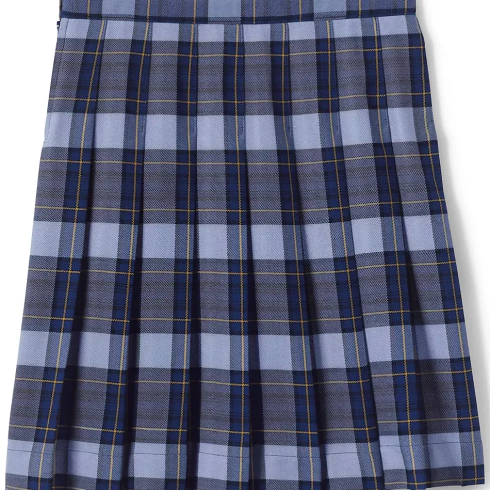 Girls Plaid Pleated Skirt Below the Knee