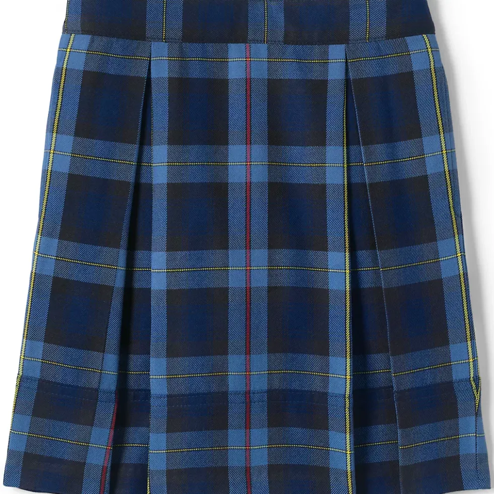 Girls Plaid Pleated Skort Top of Knee