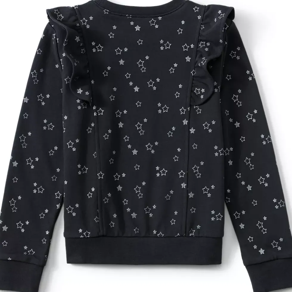 Girls Plus Long Sleeve Cozy Ruffle Sweatshirt Top