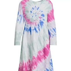 Girls Plus Long Sleeve Gathered Waist Jersey Dress