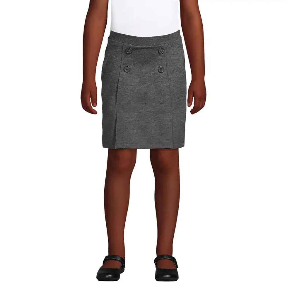 Girls Ponte Button Front Skort Above the Knee