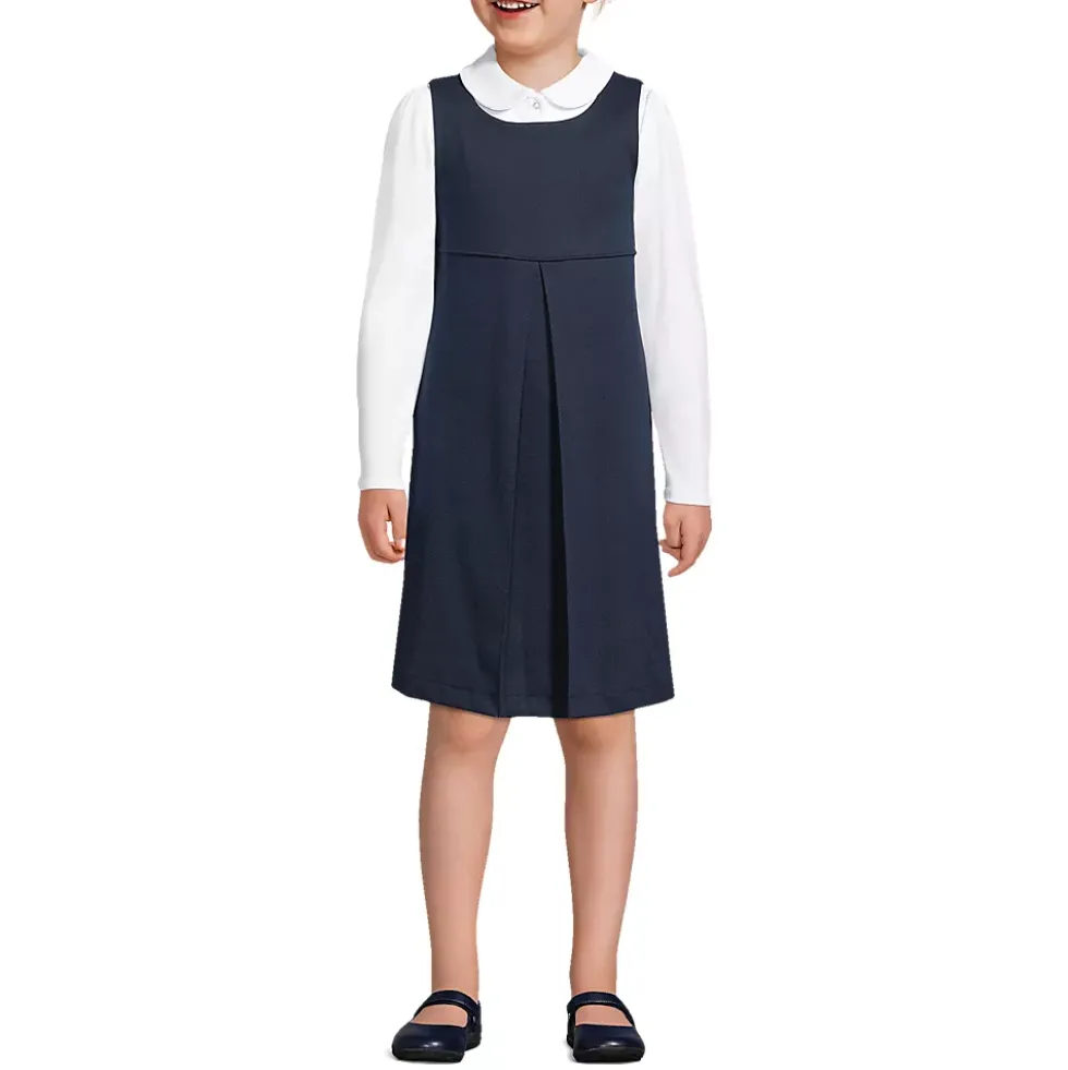 Girls Ponte Pleat Jumper Top of Knee