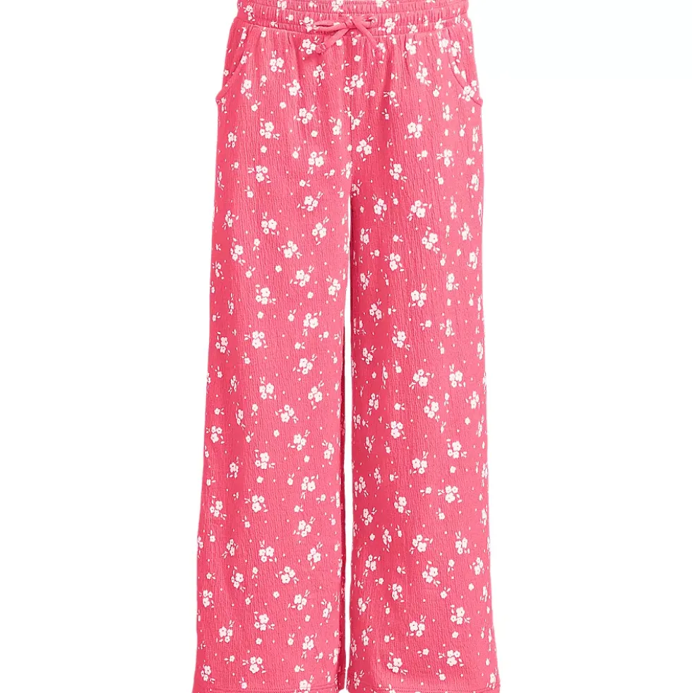Girls Pull On Knit Gauze Wide Leg Pants