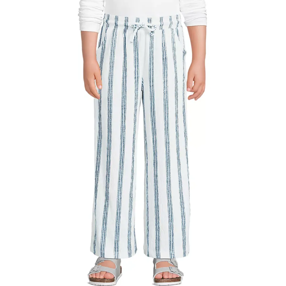 Girls Pull On Knit Gauze Wide Leg Pants