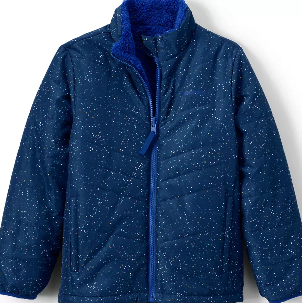 Girls Reversible Fleece Puffer Jacket
